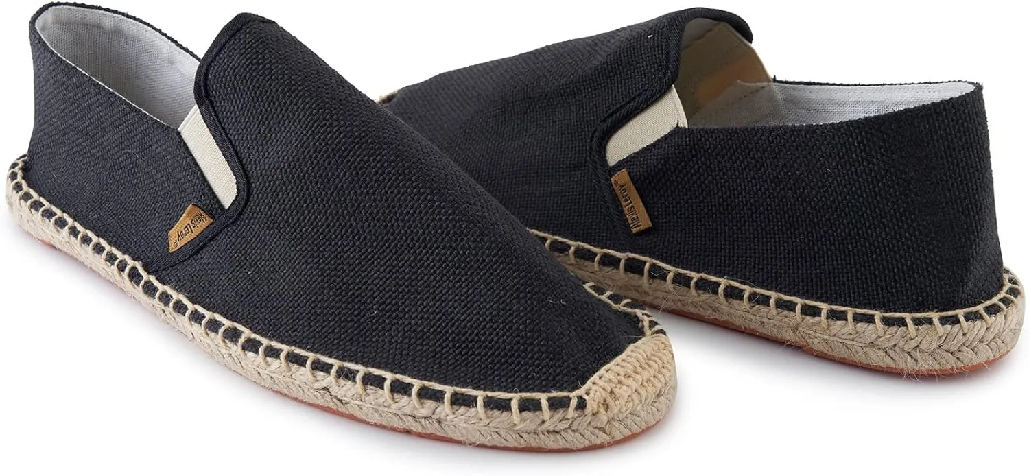 Alexis Leroy Men's Closed Toe Canvas Slip on Flat Espadrille Shoes