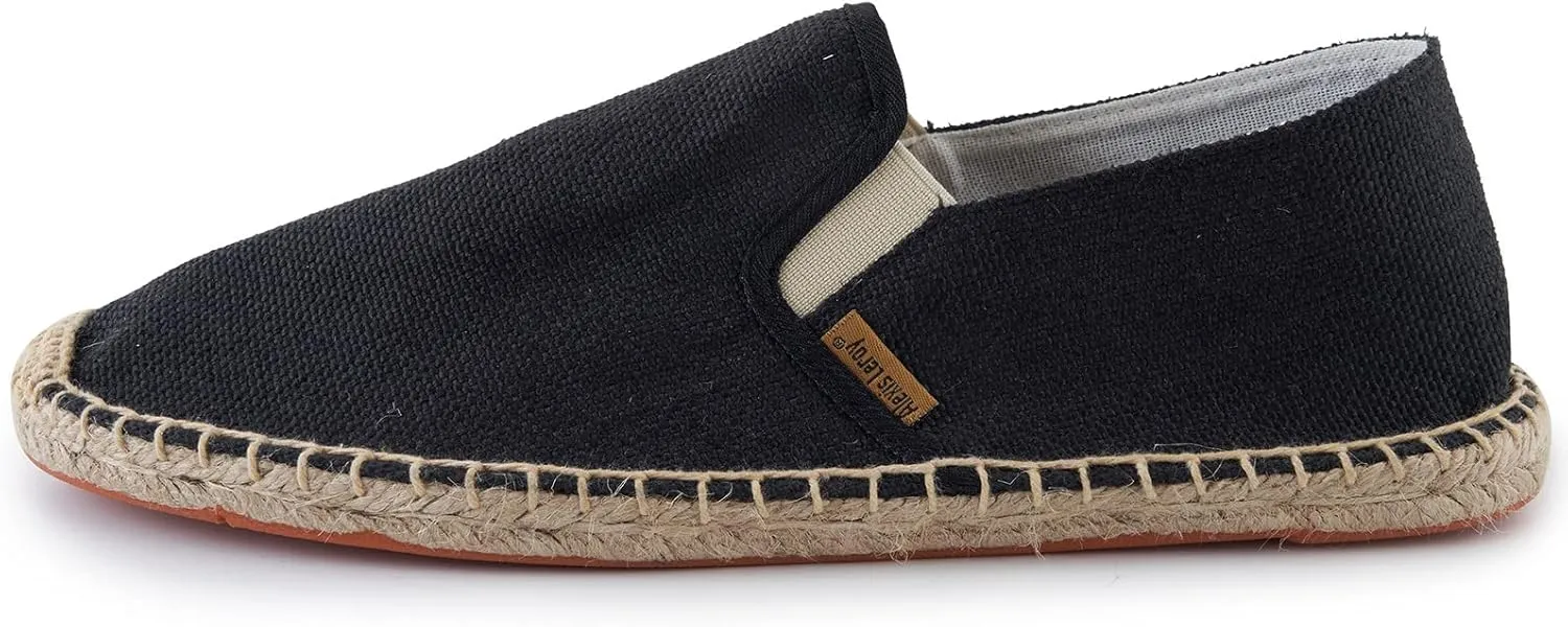 Alexis Leroy Men's Closed Toe Canvas Slip on Flat Espadrille Shoes