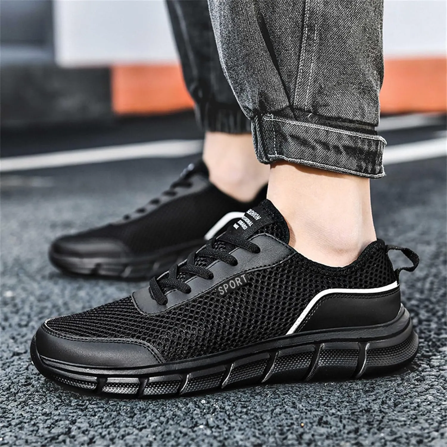 Arch Support Fitness Sneaker for Men Lightweight Breathable Walking Shoe Gym Tennis Sport Jogging Walking Shoes