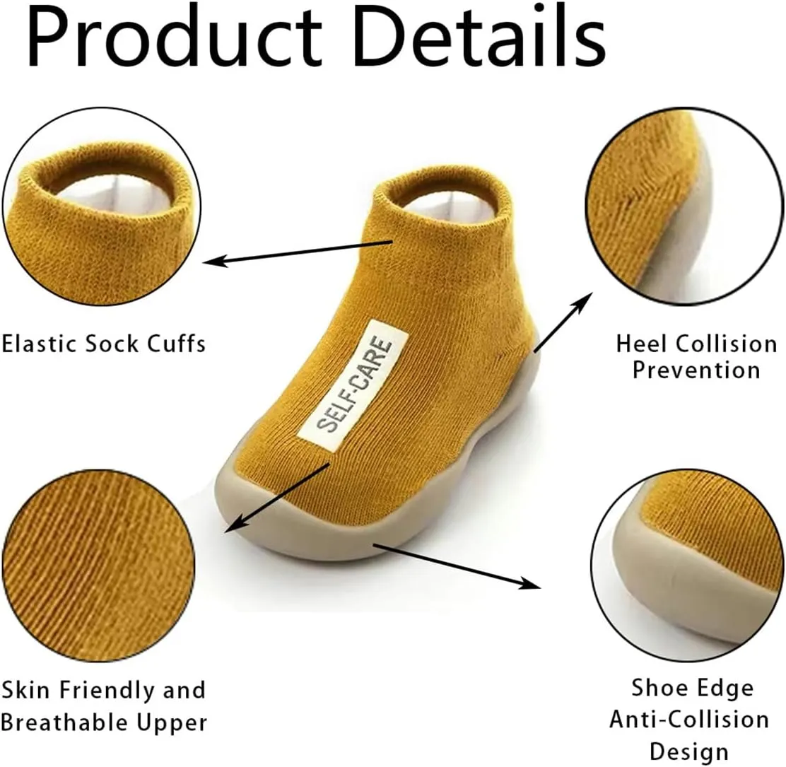 Baby Sock Shoes Boys Girls First Walking Shoes Non Slip Lightweight Toddler Infant Indoor Outdoor