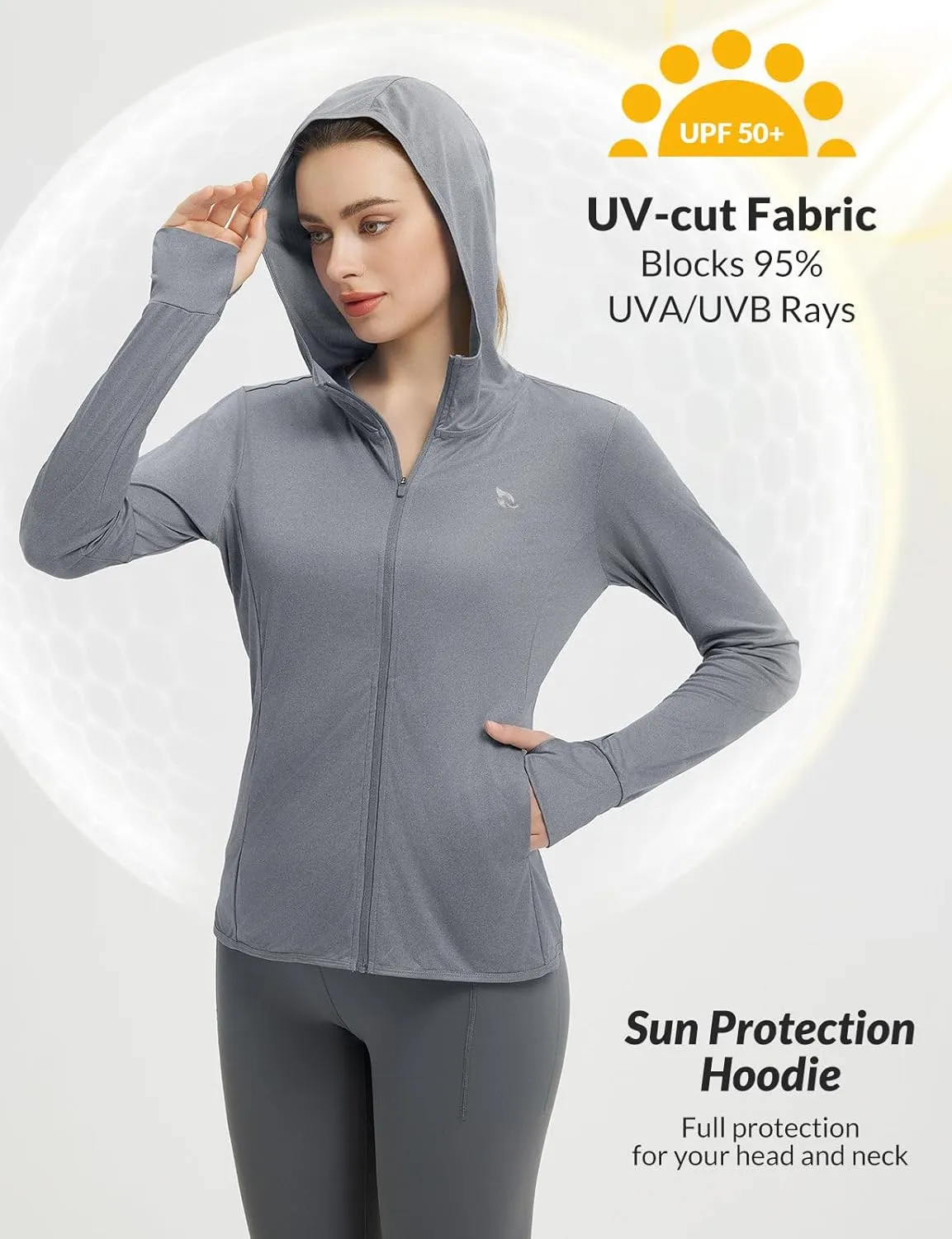 baleaf Women's Sun Protection Jacket Hoodie Clothing Lightweight Long Sleeve Sun Cover Up Shirt