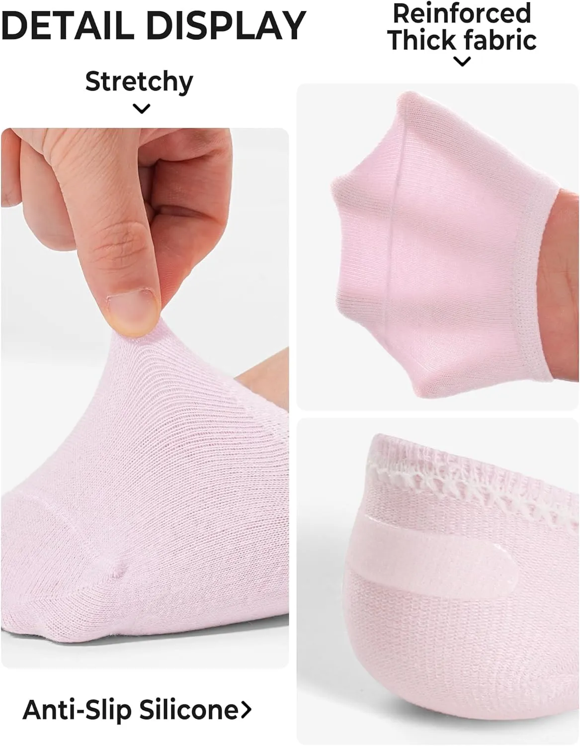 BOOPH 10 Pairs Girls Boys Socks Kids No Show Socks Toddlers Girl Anti-slip Ankle Low Cut Sock 3-12 Years