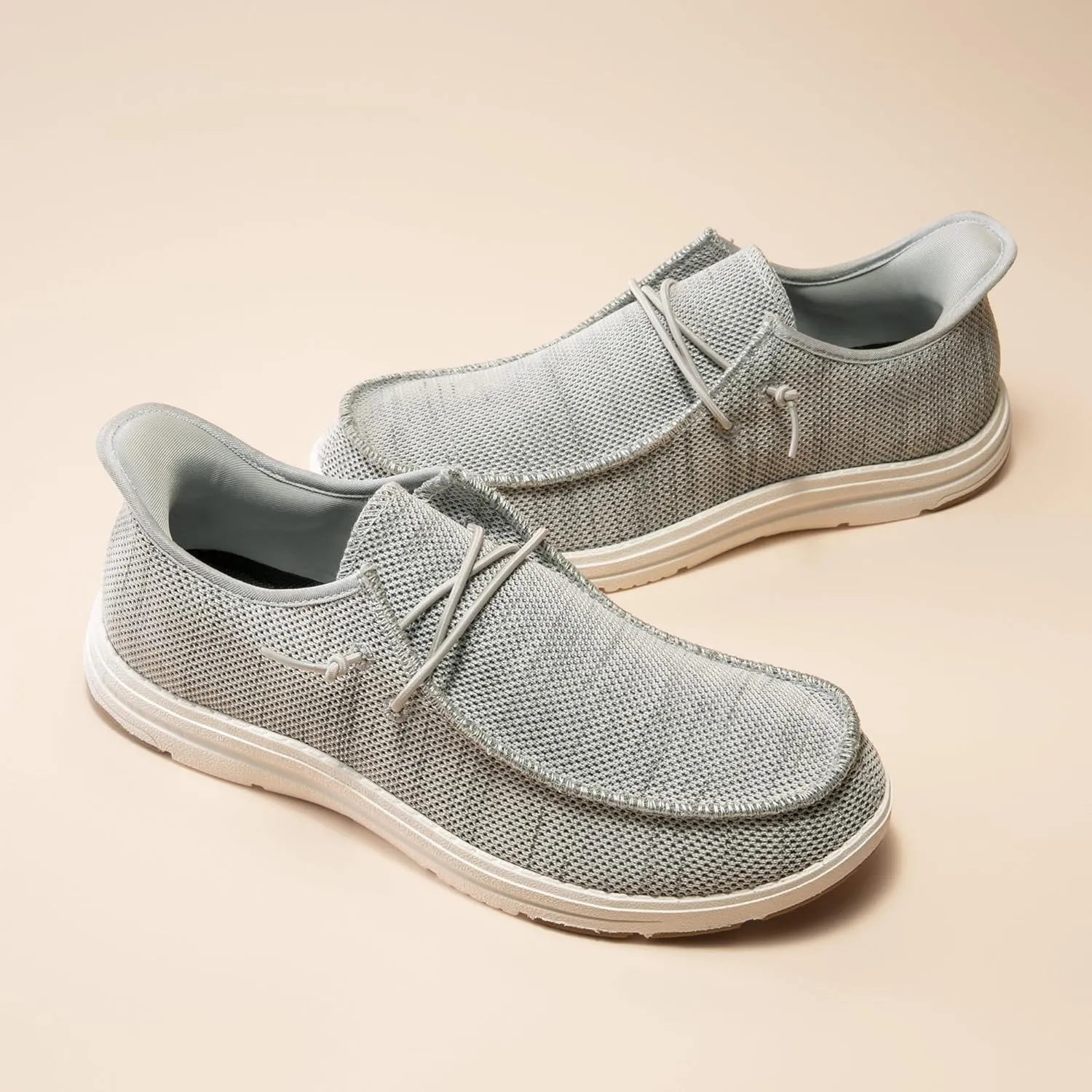 Bruno Marc Hands Free Mens Casual Loafers, Men's Stretch Lace Up Slip On Shoes, Arch Support Non Slip Barefoot Shoes for Men, Comfortable & Light-Weight