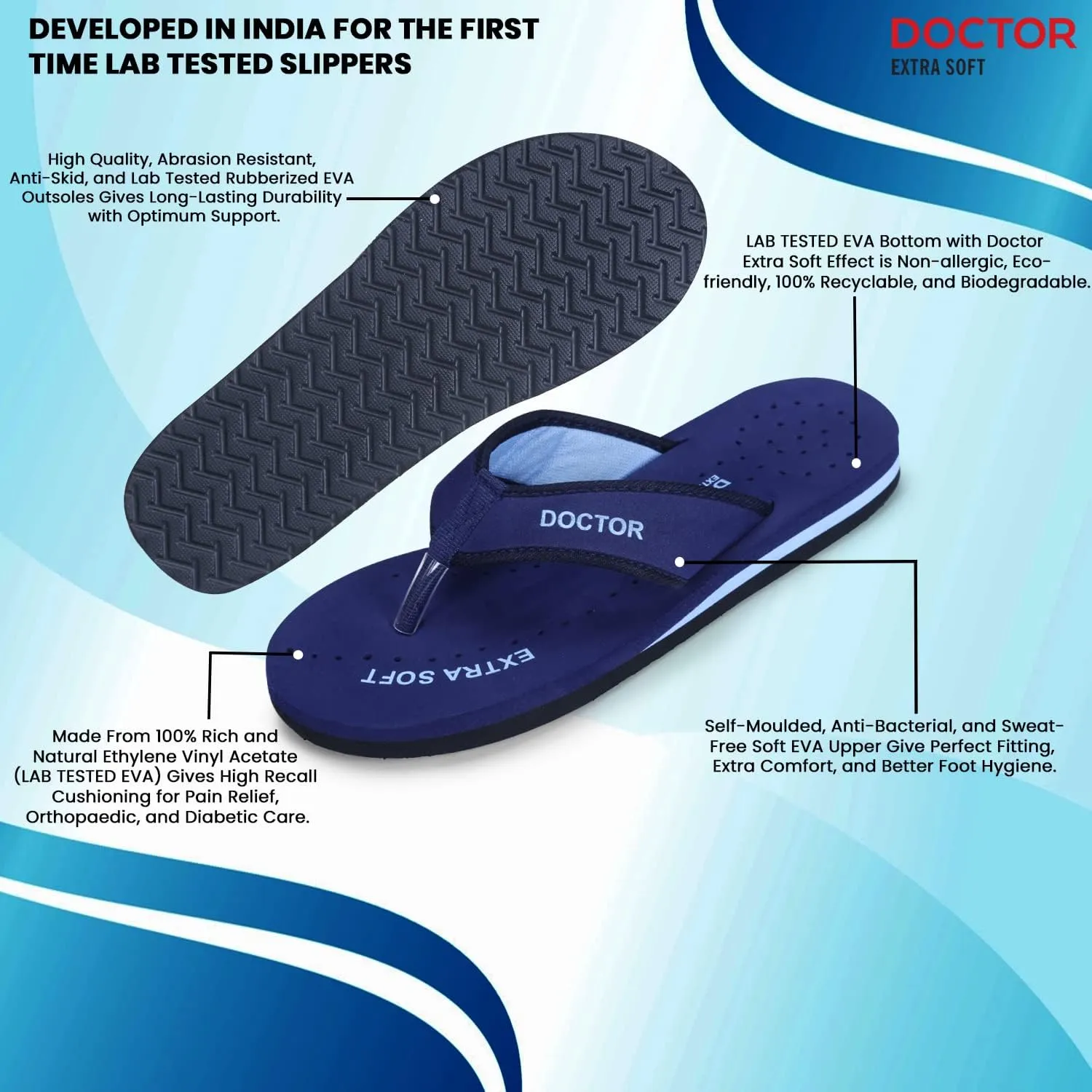 Doctor Slippers for Women Orthopedic Diabetic Pregnancy Non Slip Lightweight Comfortable Flat Casual Stylish Dr Chappals and House Flip flops For Ladies and Girls D-22