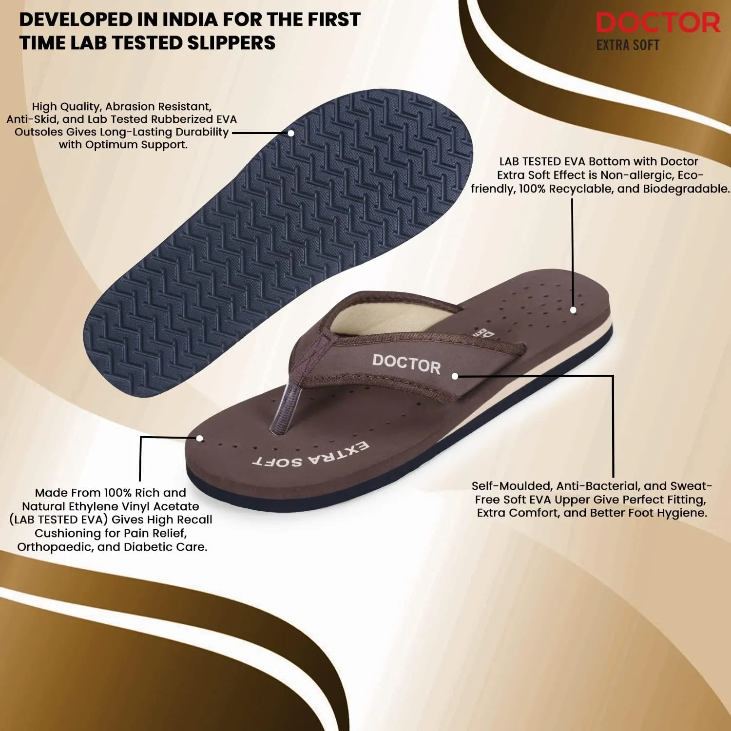 Doctor Slippers for Women Orthopedic Diabetic Pregnancy Non Slip Lightweight Comfortable Flat Casual Stylish Dr Chappals and House Flip flops For Ladies and Girls D-22