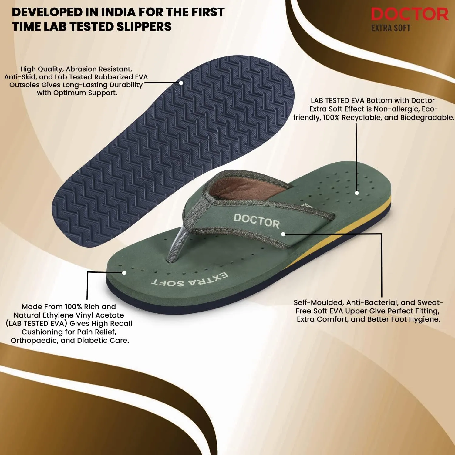 Doctor Slippers for Women Orthopedic Diabetic Pregnancy Non Slip Lightweight Comfortable Flat Casual Stylish Dr Chappals and House Flip flops For Ladies and Girls D-22