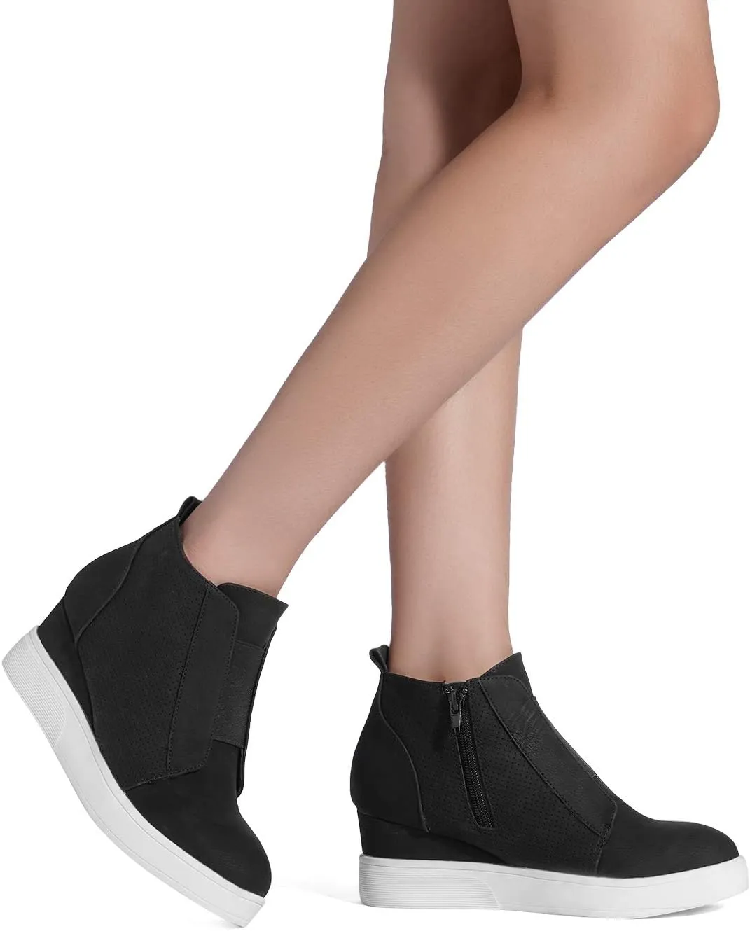 DREAM PAIRS Womens Platform Wedge Sneakers Ankle Booties