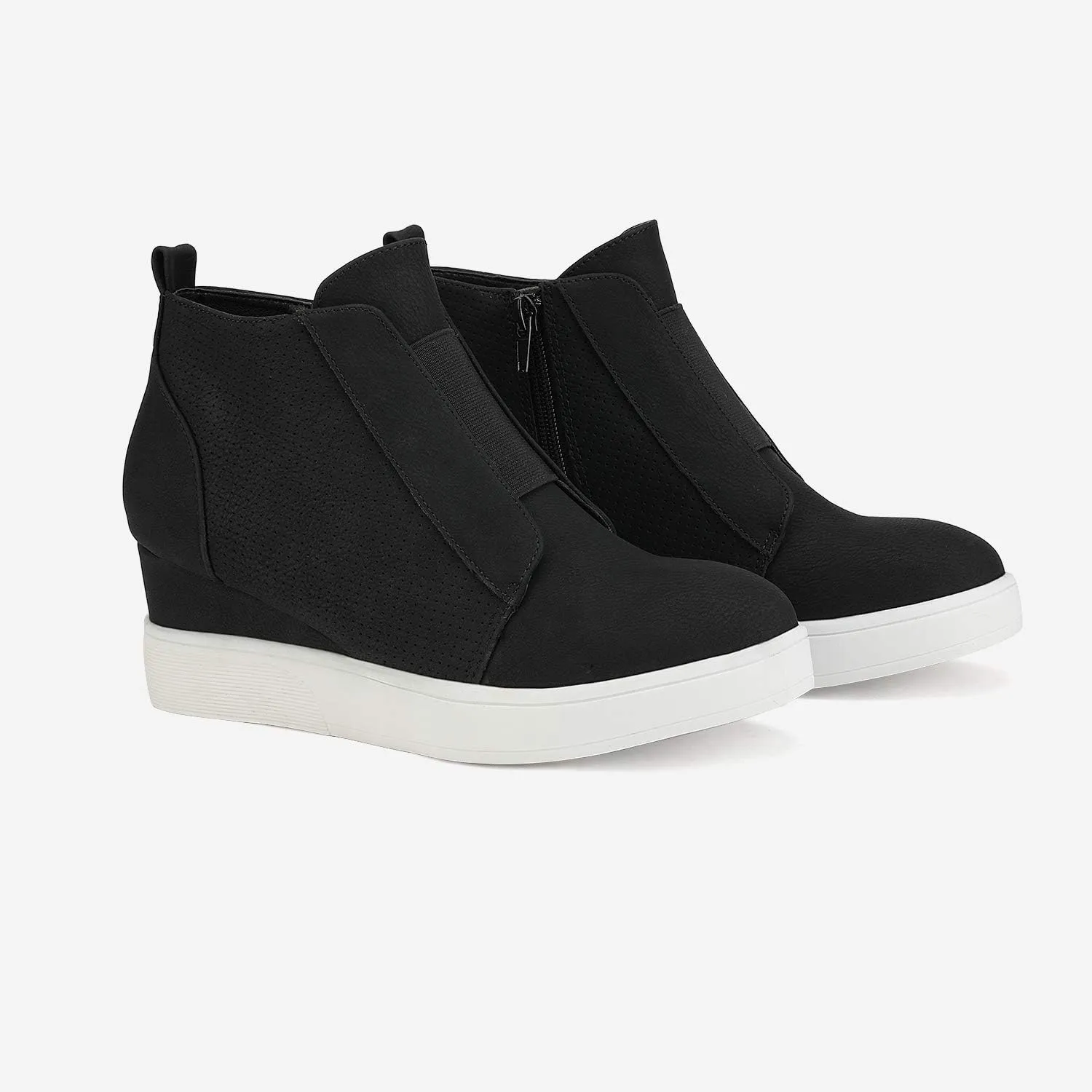 DREAM PAIRS Womens Platform Wedge Sneakers Ankle Booties