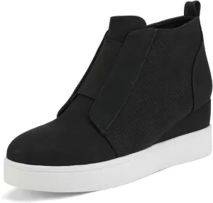 DREAM PAIRS Womens Platform Wedge Sneakers Ankle Booties