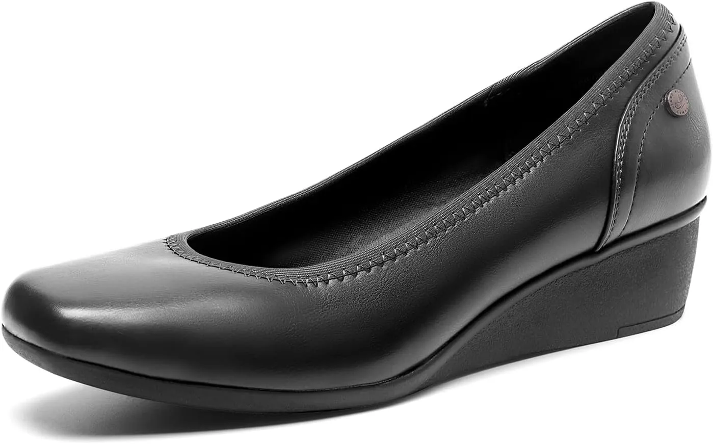 DREAM PAIRS Women's Wedge Shoes Closed Toe Low Heel Pumps Comfotable Dress Shoes