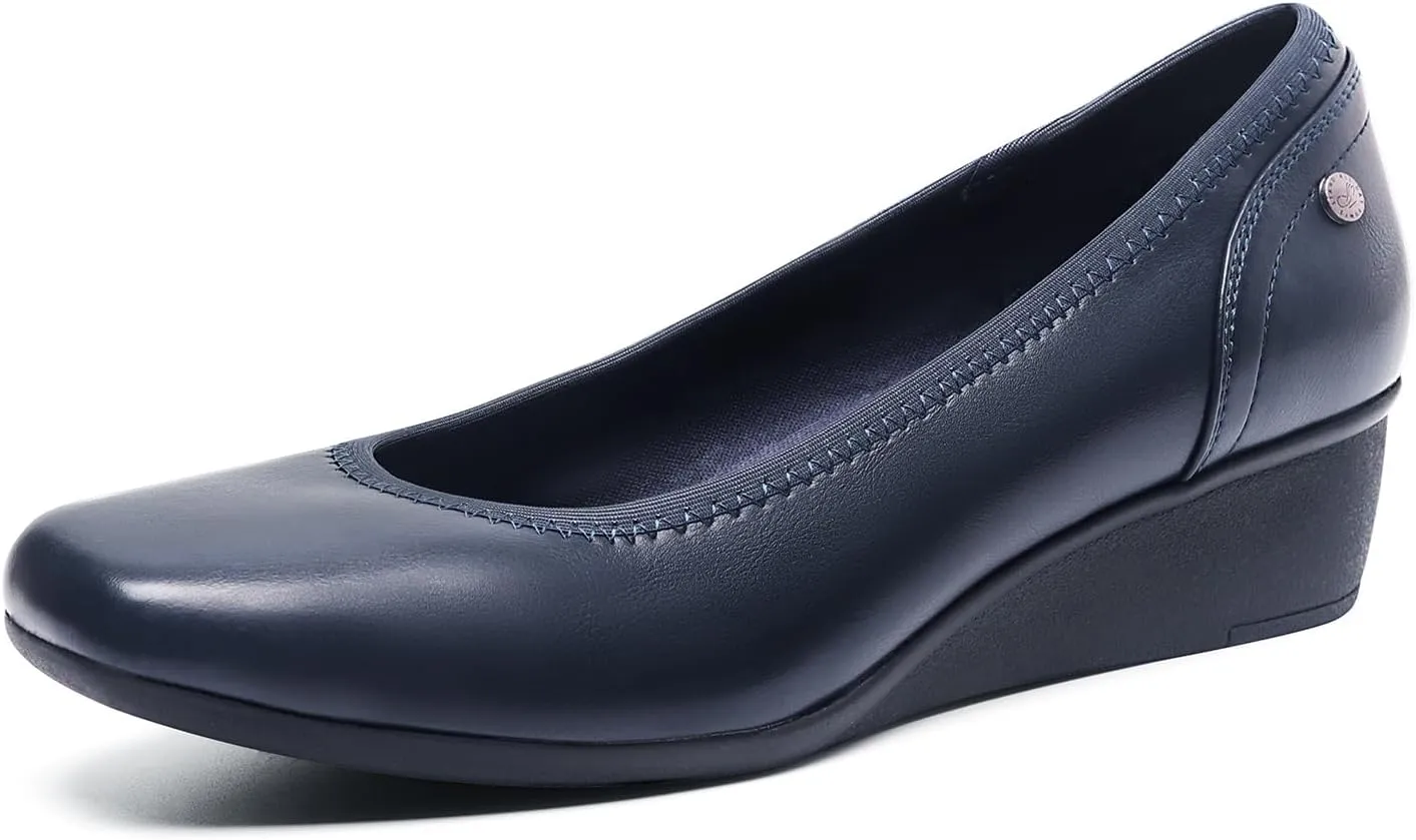 DREAM PAIRS Women's Wedge Shoes Closed Toe Low Heel Pumps Comfotable Dress Shoes