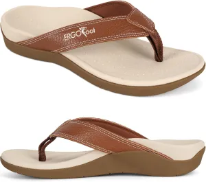 ERGOfoot Upgraded Orthotic Flip Flops with High Arch Support- Women's and Men's Thong Sandals- Walking Comfort with Orthopedic Support for Plantar Fasciitis, Flat Feet & Heel Spur- Beach Slippers