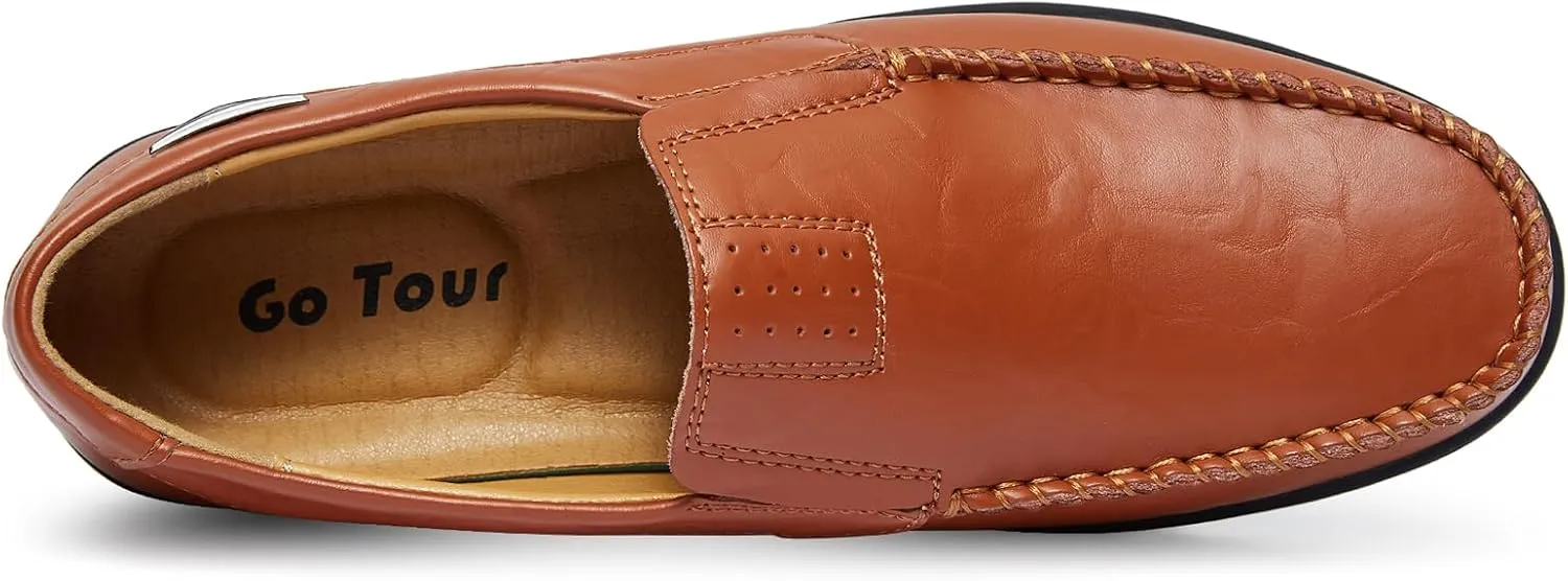 Go Tour Mens Casual Leather Fashion Slip-on Loafers Shoes