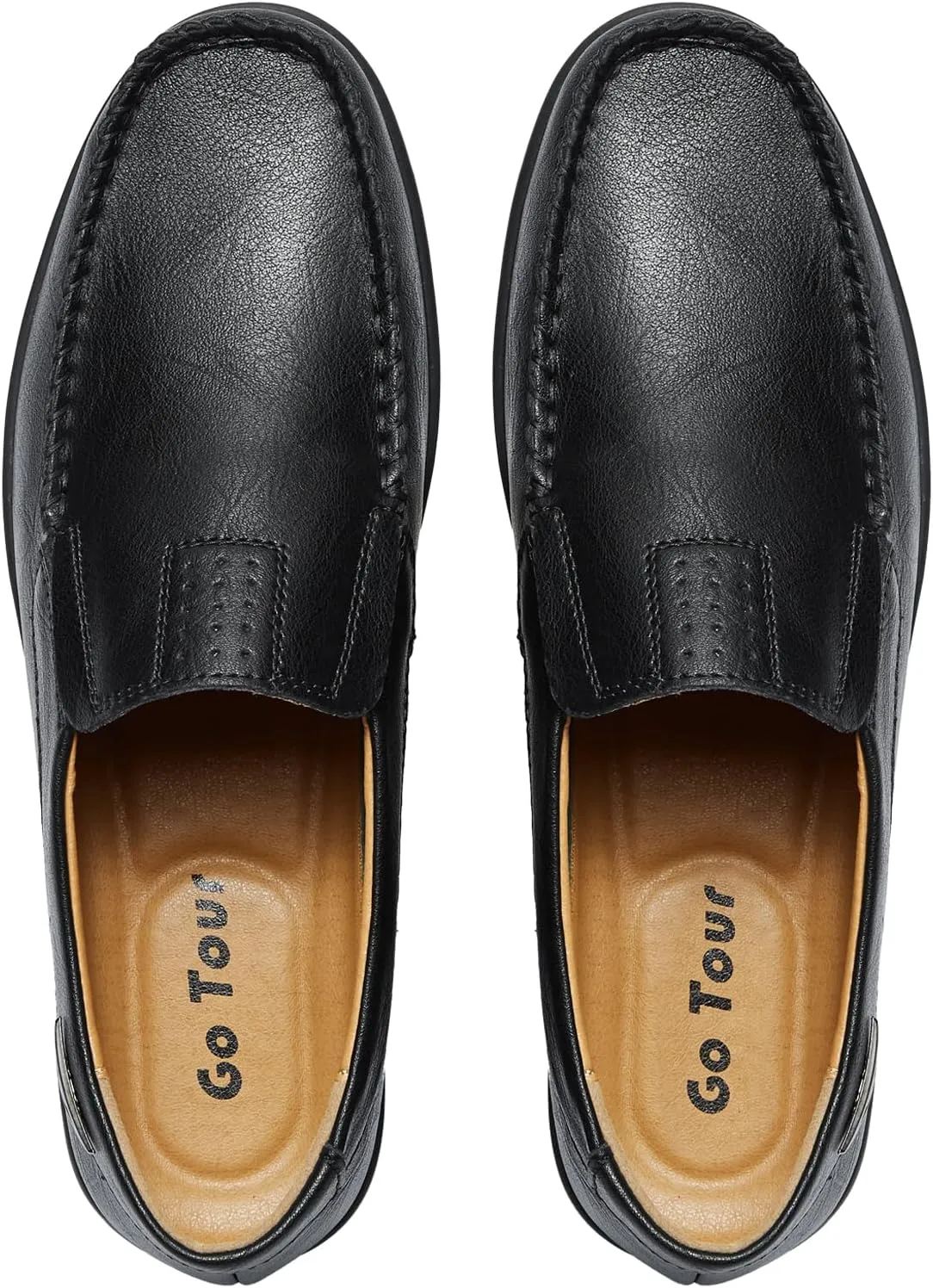 Go Tour Mens Casual Leather Fashion Slip-on Loafers Shoes