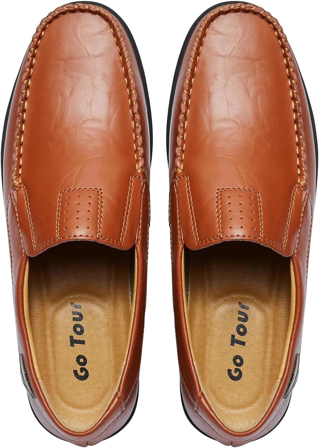 Go Tour Mens Casual Leather Fashion Slip-on Loafers Shoes