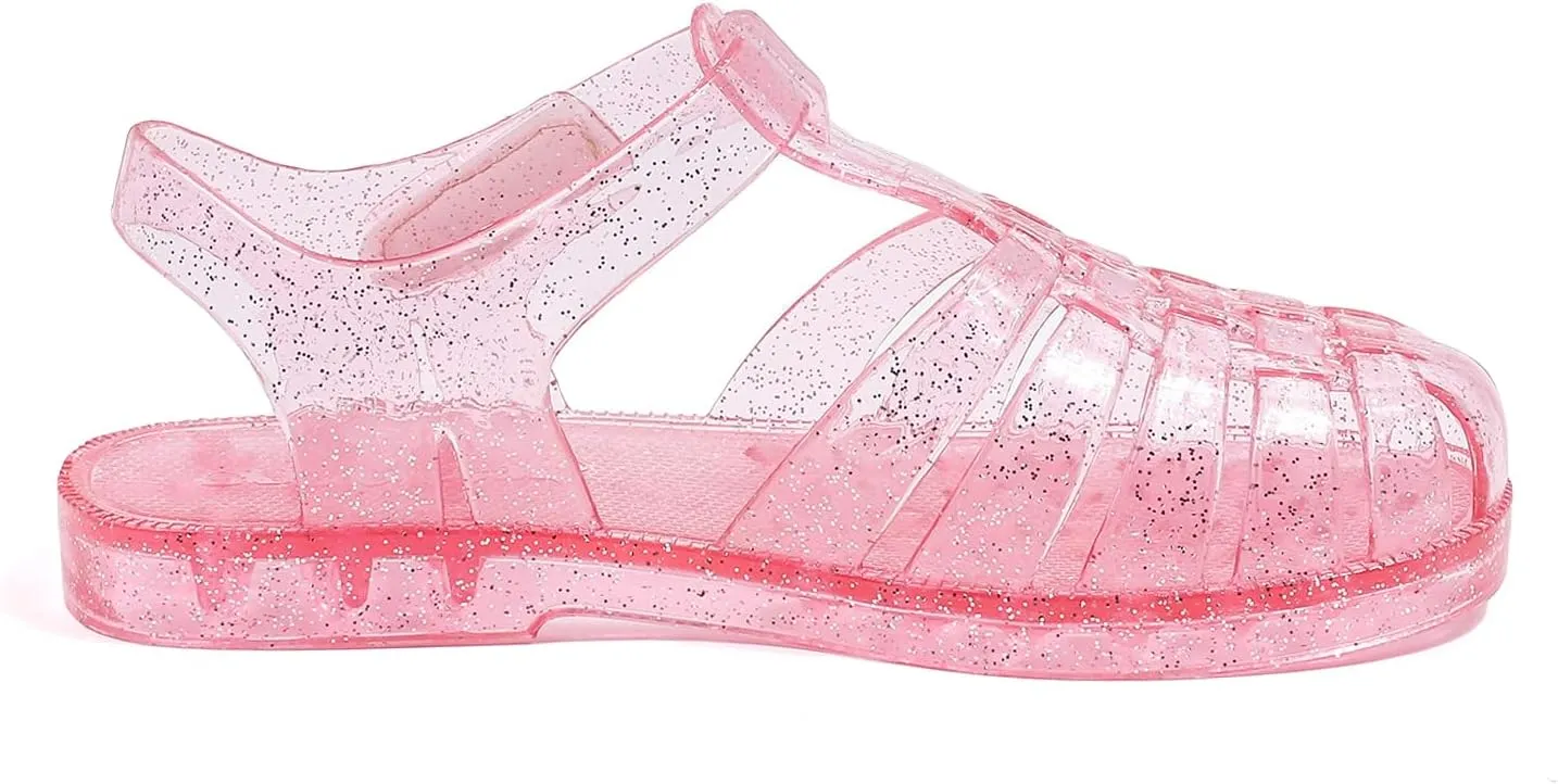GUGUYeah Jelly Sandals for Girls,Closed Toe Princess Costume Summer Dress Shoes Fisherman Gladiator Water Beach Flat Sandals for Toddler/Little Kid/Big Kid