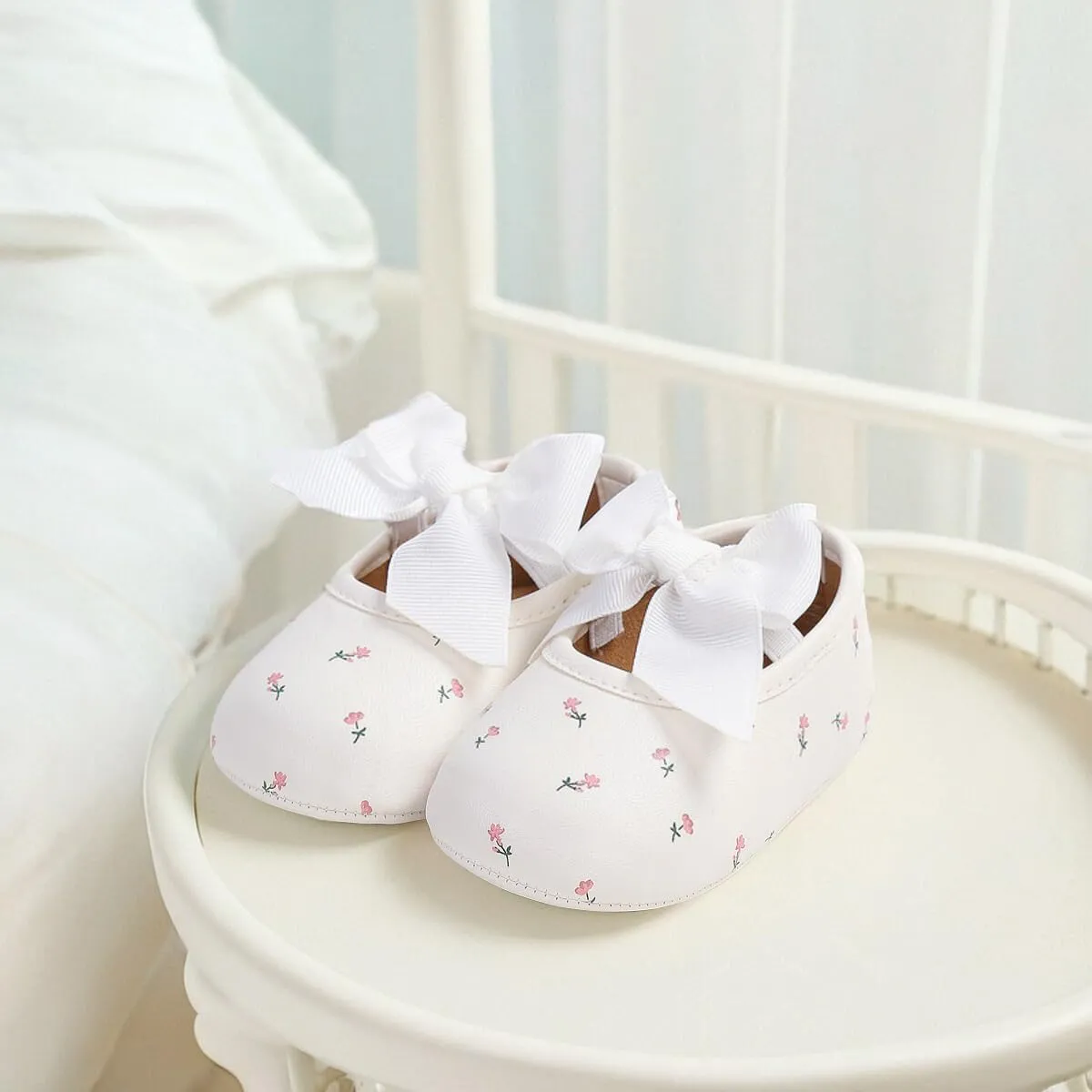 HsdsBebe Infant Baby Girls Mary Jane Flats Bow Non-Slip Soft Sole Princess Toddler First Walkers Sneaker Wedding Dress Shoes
