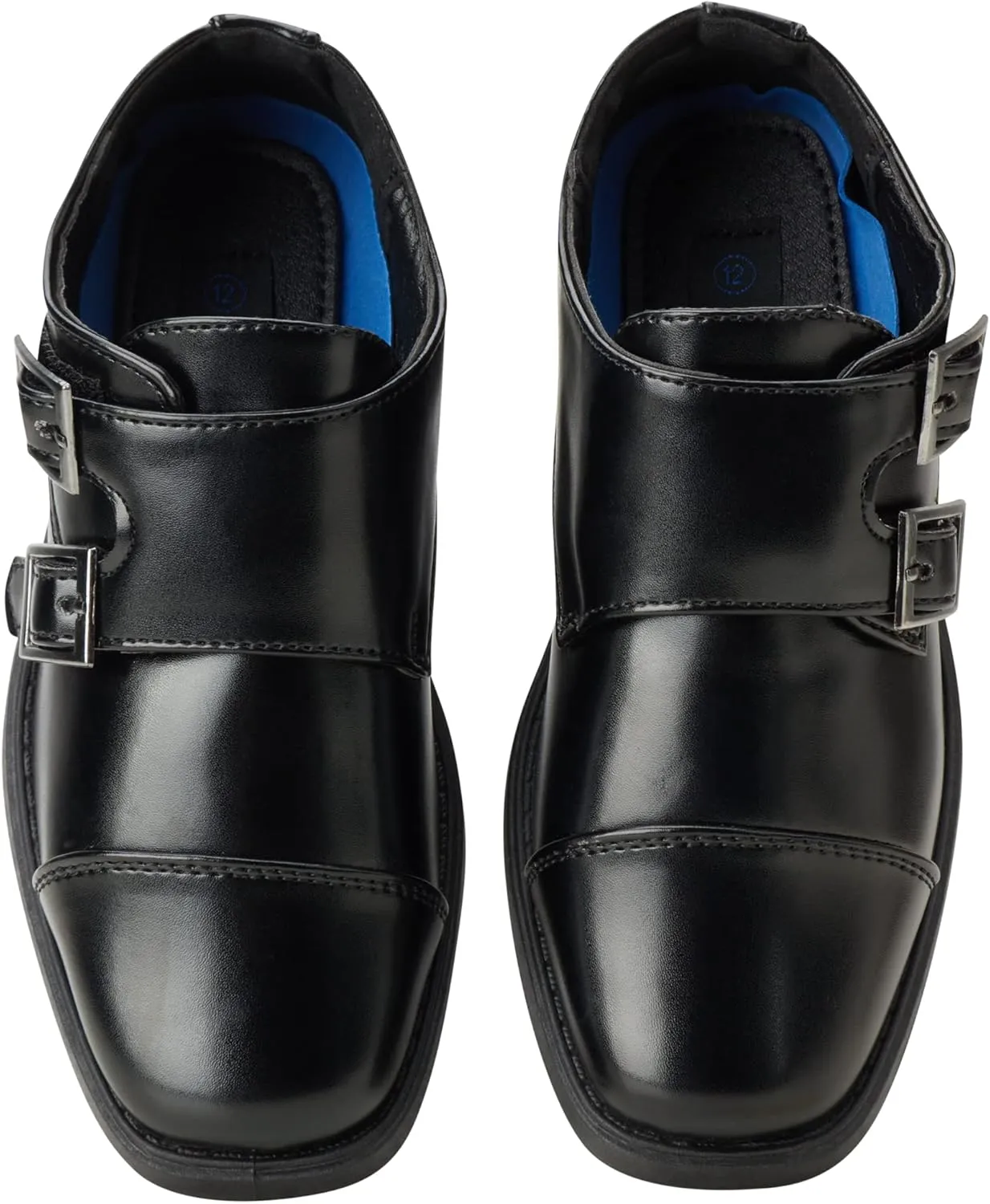 Josmo Boys Dress Shoes  Hook and Loop Double Monk Strap Cap Toe Oxford Loafers (Little Kid/Big Kid)