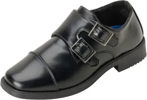 Josmo Boys Dress Shoes  Hook and Loop Double Monk Strap Cap Toe Oxford Loafers (Little Kid/Big Kid)