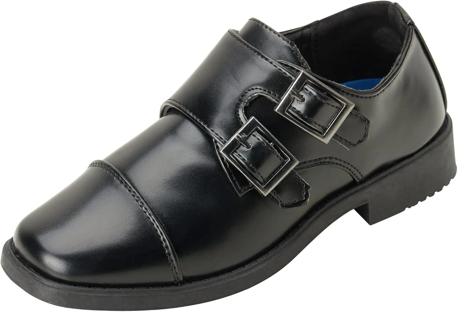 Josmo Boys Dress Shoes  Hook and Loop Double Monk Strap Cap Toe Oxford Loafers (Little Kid/Big Kid)