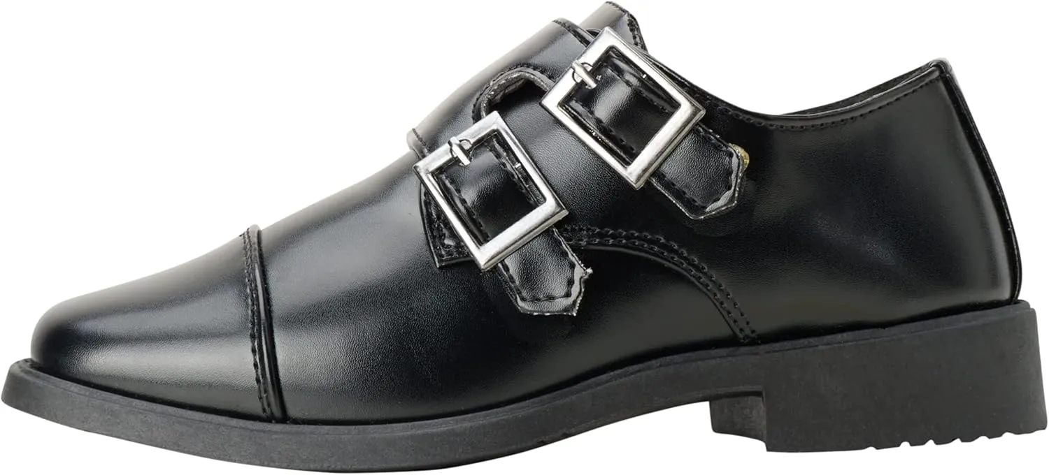 Josmo Boys Dress Shoes  Hook and Loop Double Monk Strap Cap Toe Oxford Loafers (Little Kid/Big Kid)