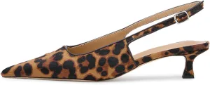 KysBloes Pointed Toe Slingback Kitten Heels for Women Low Heel Pointed Toe Pumps Formal Dress Shoes Sling Back Heels