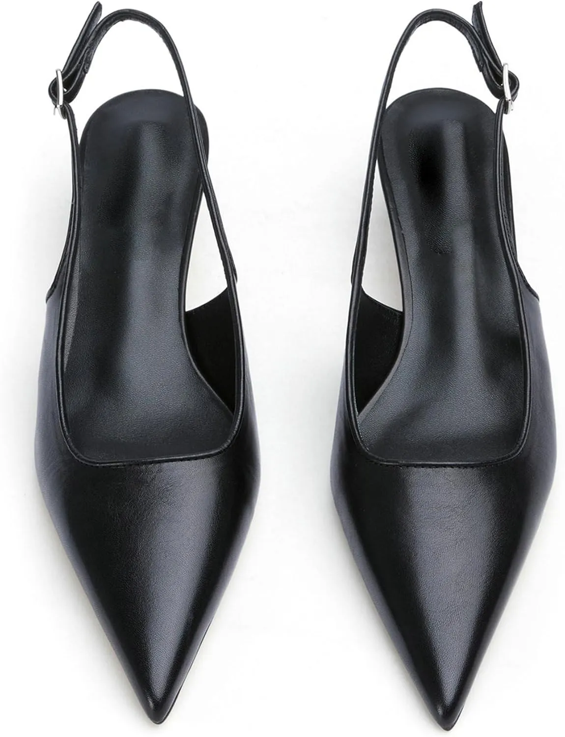 KysBloes Pointed Toe Slingback Kitten Heels for Women Low Heel Pointed Toe Pumps Formal Dress Shoes Sling Back Heels