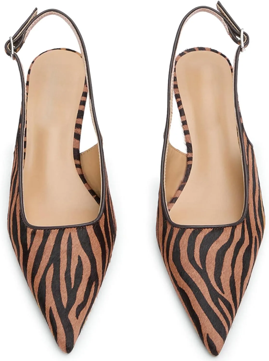 KysBloes Pointed Toe Slingback Kitten Heels for Women Low Heel Pointed Toe Pumps Formal Dress Shoes Sling Back Heels