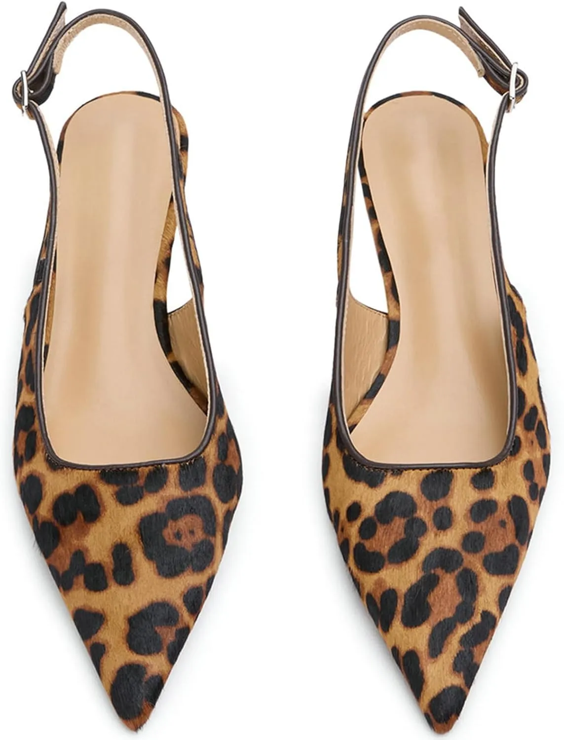 KysBloes Pointed Toe Slingback Kitten Heels for Women Low Heel Pointed Toe Pumps Formal Dress Shoes Sling Back Heels