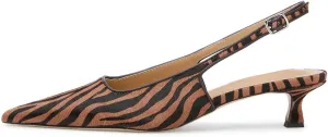 KysBloes Pointed Toe Slingback Kitten Heels for Women Low Heel Pointed Toe Pumps Formal Dress Shoes Sling Back Heels