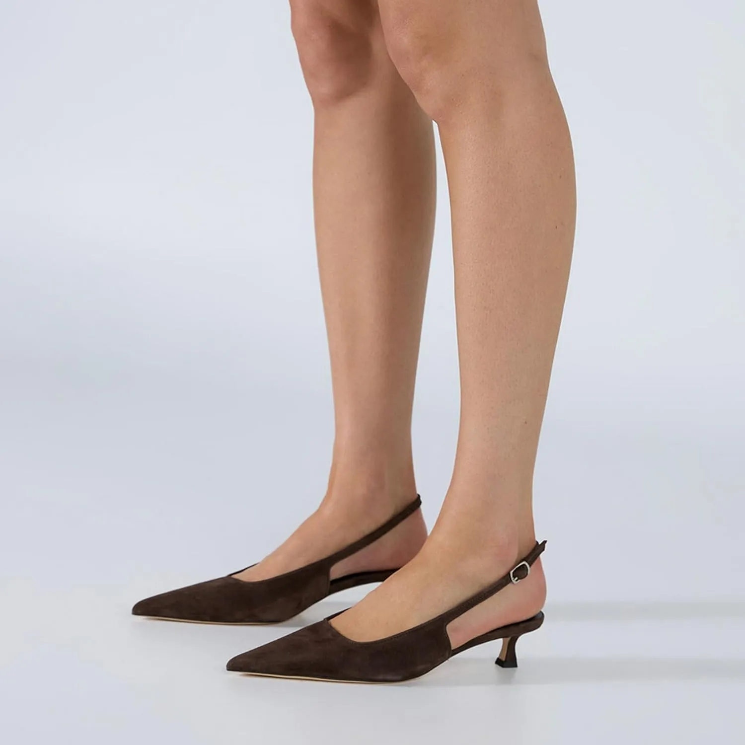 KysBloes Pointed Toe Slingback Kitten Heels for Women Low Heel Pointed Toe Pumps Formal Dress Shoes Sling Back Heels