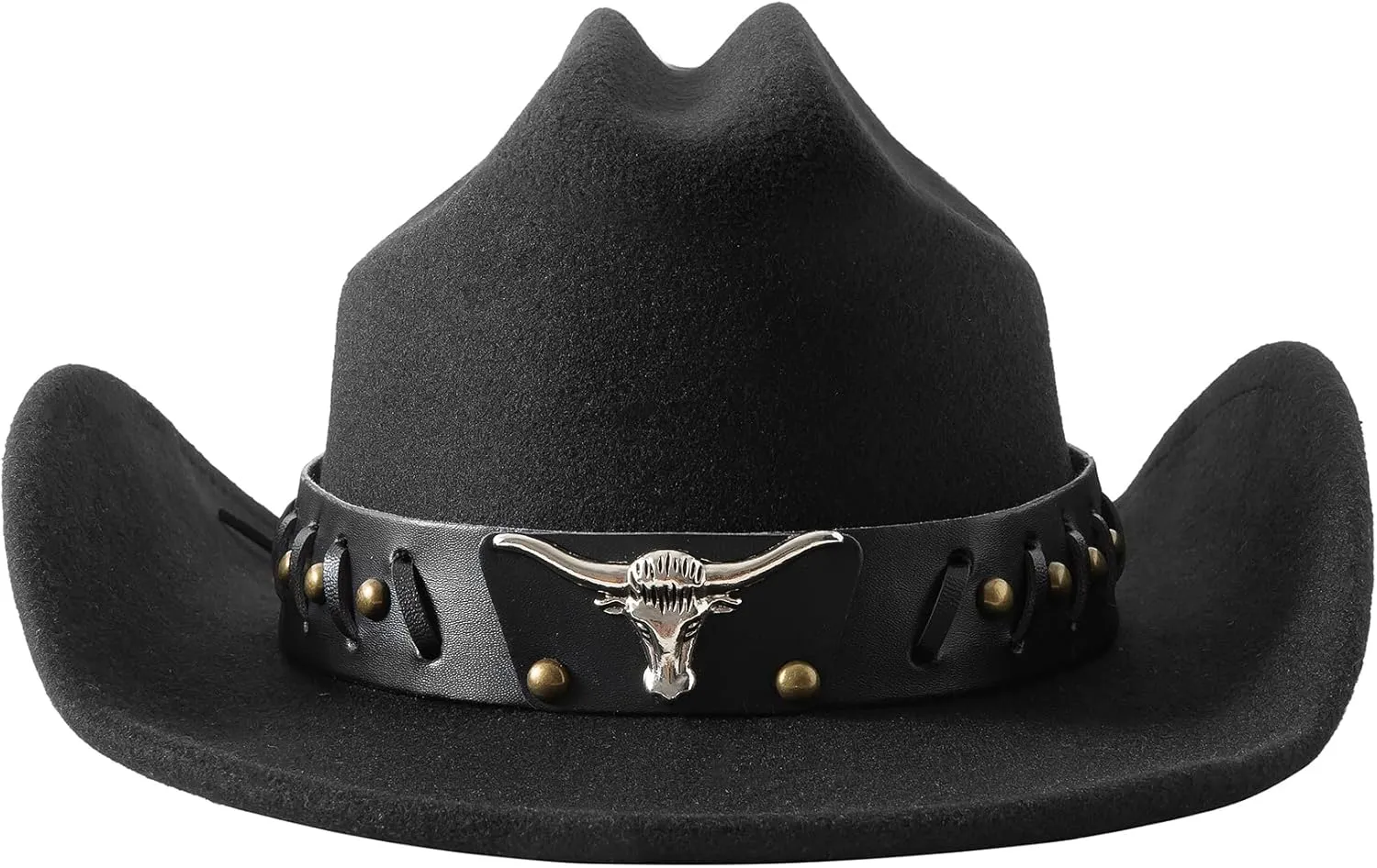 Lanzom Cowboy Hat for Women and Men with Shapeable Wide Brim Felt Western Hats for Cowboys and Cowgirls