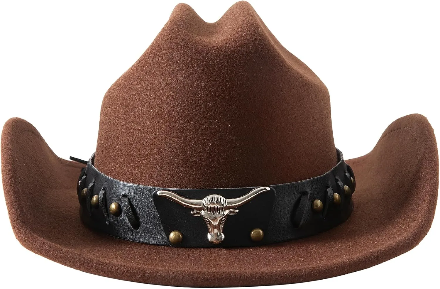 Lanzom Cowboy Hat for Women and Men with Shapeable Wide Brim Felt Western Hats for Cowboys and Cowgirls