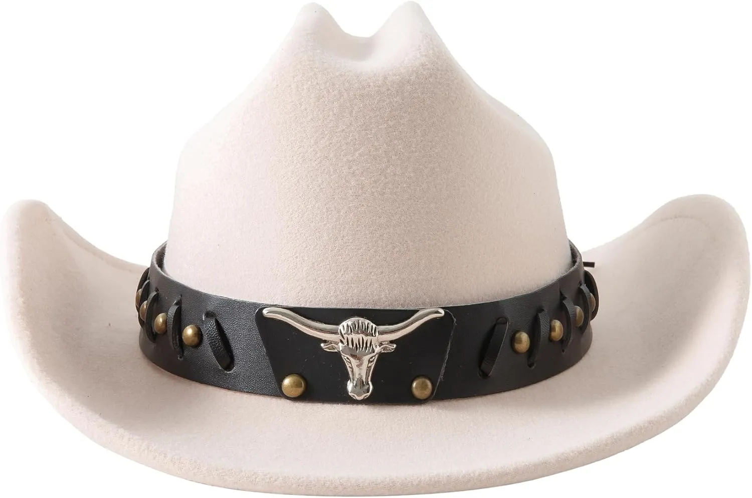 Lanzom Cowboy Hat for Women and Men with Shapeable Wide Brim Felt Western Hats for Cowboys and Cowgirls