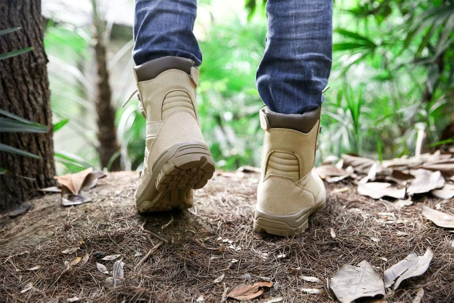 Men's Military Tactical Boots Army Jungle Boots with Zipper