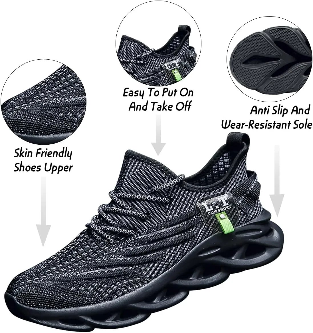 Mens Running Walking Tennis Shoes Mens Casual Fashion Gym Hiking Shoes for Men Sneakers Work Breathable Comfortable Lightweight