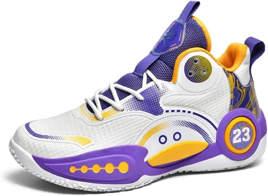 Men's Women's Basketball Shoes High Top Ultra-Light Fashion Anti Slip Breathable Sneakers