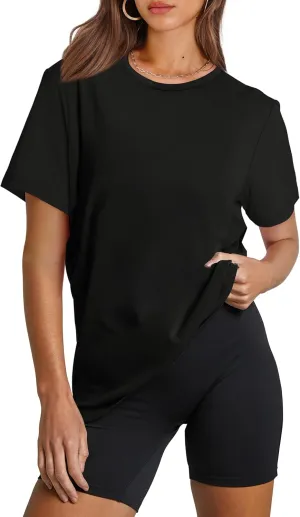 OFEEFAN Workout Tops for Women UPF 50  Breathable Quick Dry Loose Fit T Shirt Outdoor Yoga Running Hiking Gym Tee Top