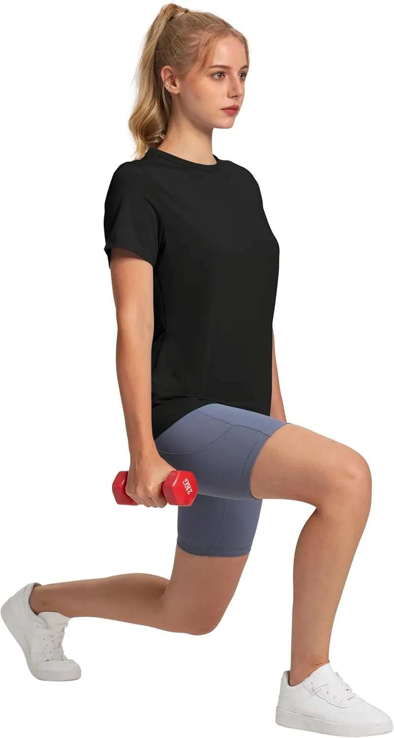 OFEEFAN Workout Tops for Women UPF 50  Breathable Quick Dry Loose Fit T Shirt Outdoor Yoga Running Hiking Gym Tee Top
