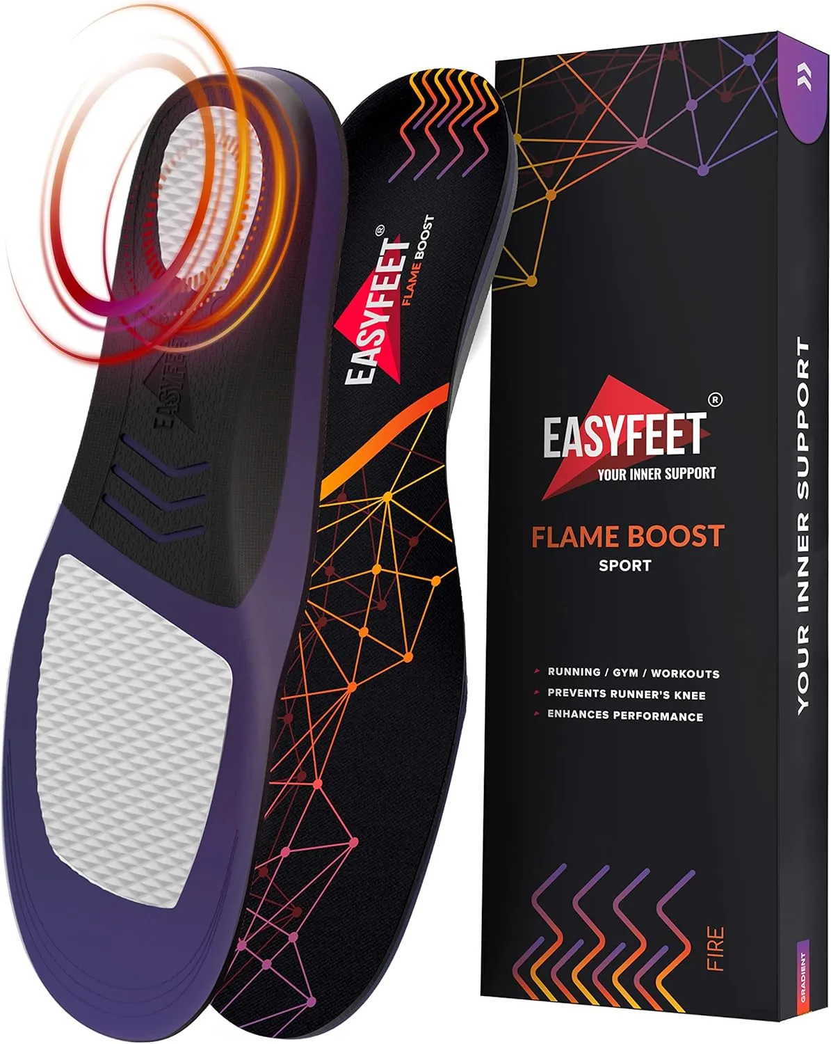 Running Athletic Shoe Insoles Men Women - Sport Insole - Shock Absorption Inserts - Walking Hiking Hockey Tennis Basketball - Orthotic Comfort Cushions Inserts Sneakers