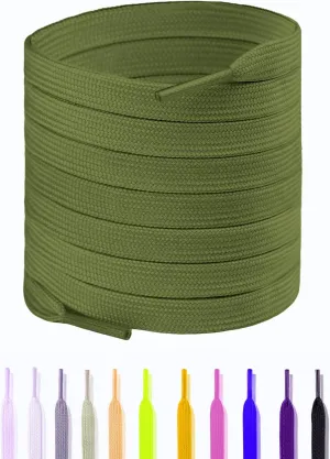 Shoelaces for Sneakers Flat Shoelace Athletic Shoe laces for Adults and Kids 27 Soild Colors in 24"-79" Shoe String