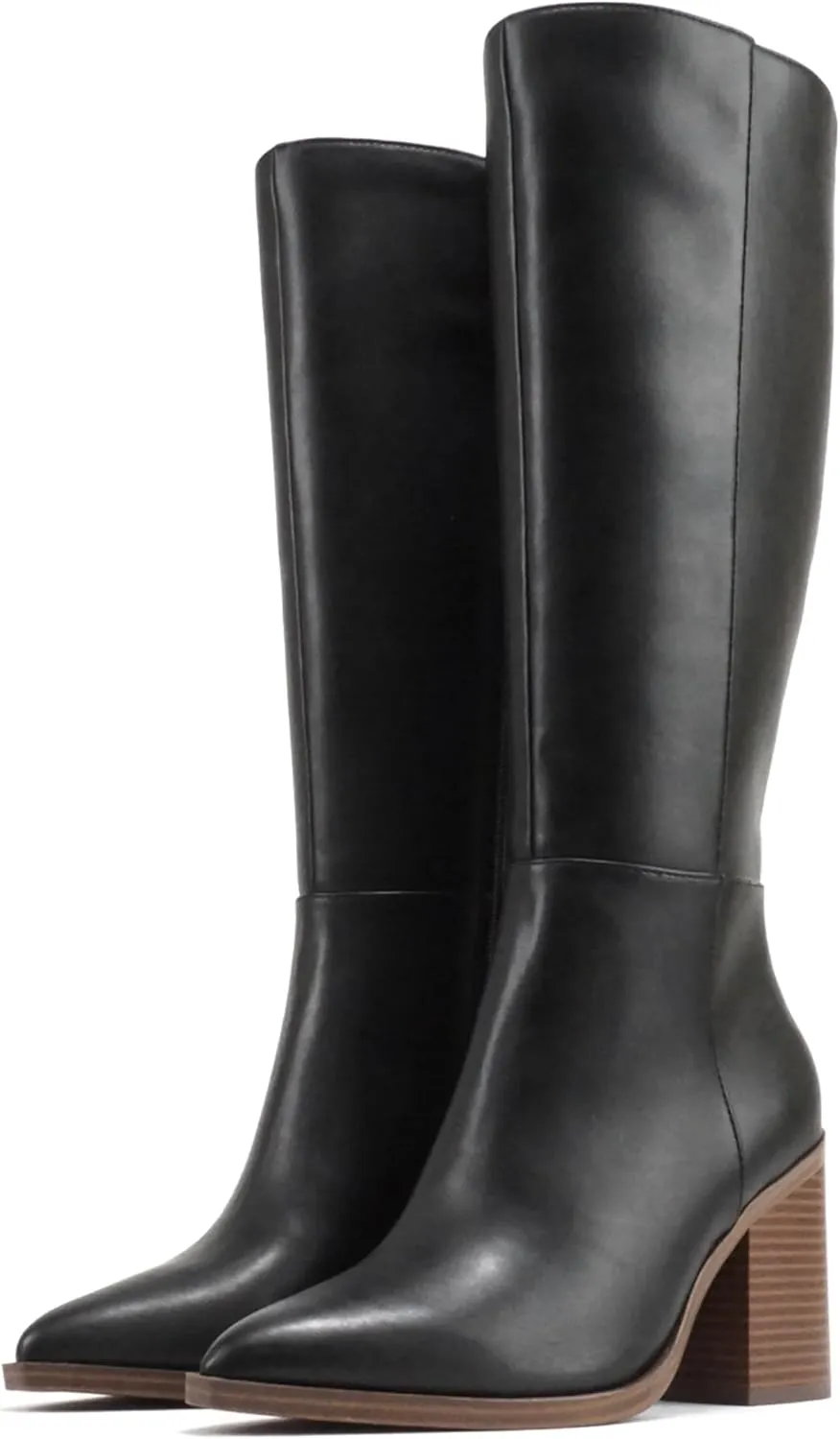 Soda VAPOR ~ Women Pointed Toe Medium Heel Knee-High Boot with Side Zipper