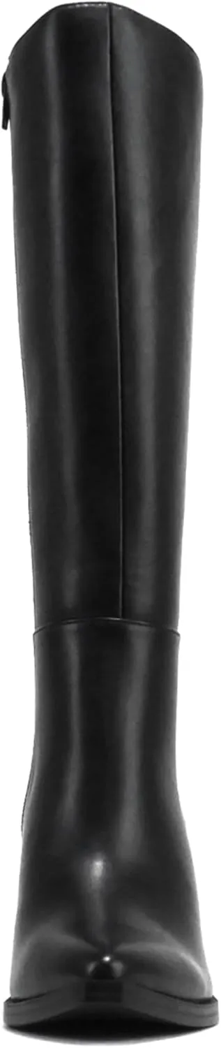 Soda VAPOR ~ Women Pointed Toe Medium Heel Knee-High Boot with Side Zipper
