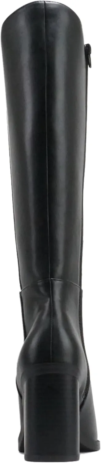 Soda VAPOR ~ Women Pointed Toe Medium Heel Knee-High Boot with Side Zipper