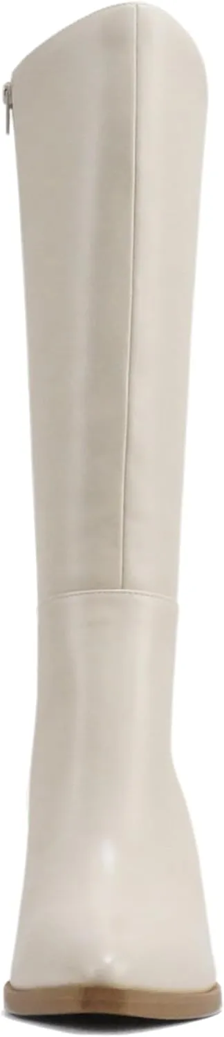 Soda VAPOR ~ Women Pointed Toe Medium Heel Knee-High Boot with Side Zipper