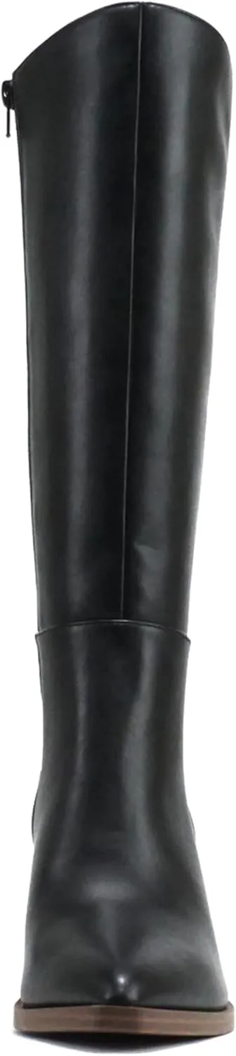 Soda VAPOR ~ Women Pointed Toe Medium Heel Knee-High Boot with Side Zipper