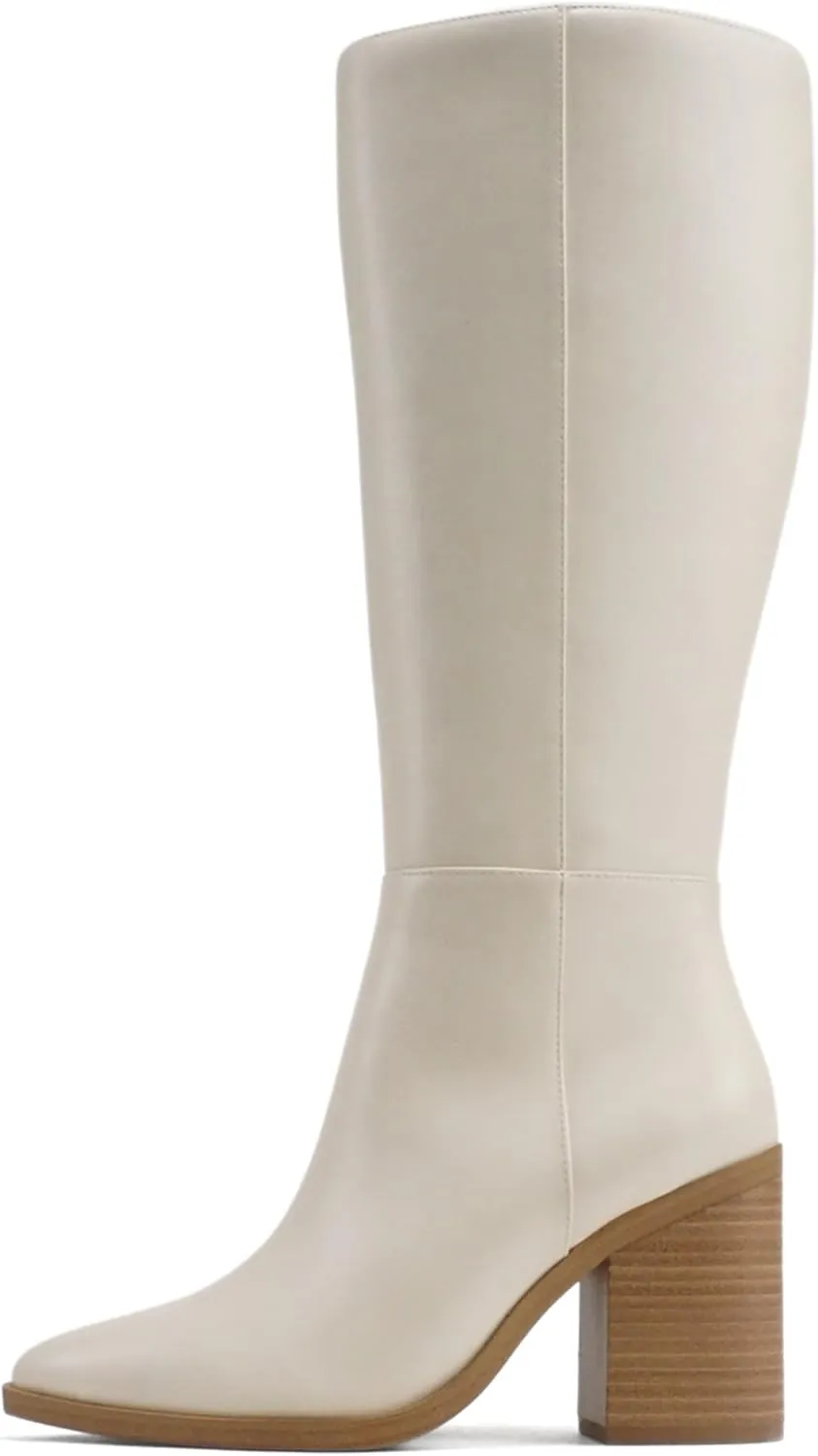 Soda VAPOR ~ Women Pointed Toe Medium Heel Knee-High Boot with Side Zipper