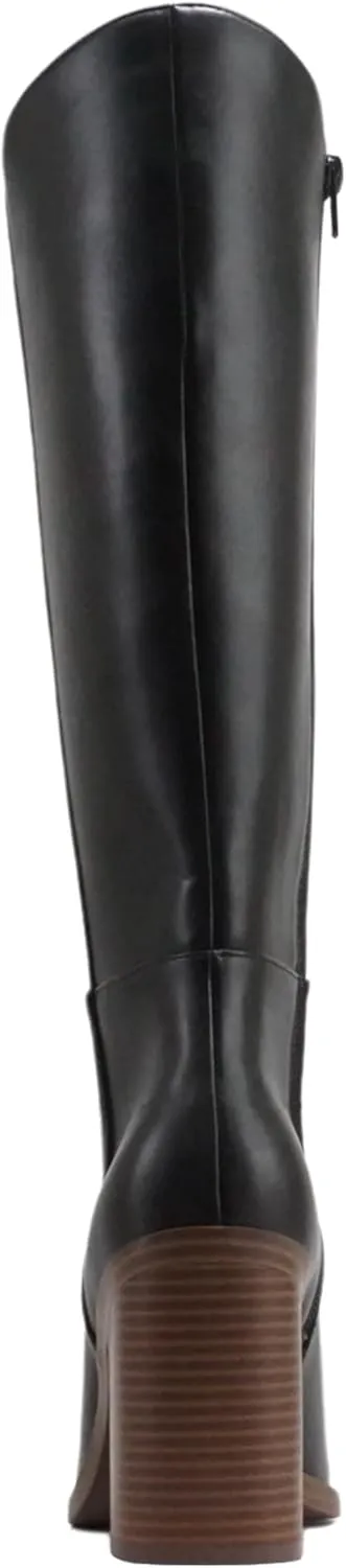 Soda VAPOR ~ Women Pointed Toe Medium Heel Knee-High Boot with Side Zipper