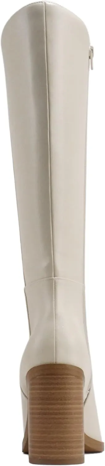 Soda VAPOR ~ Women Pointed Toe Medium Heel Knee-High Boot with Side Zipper