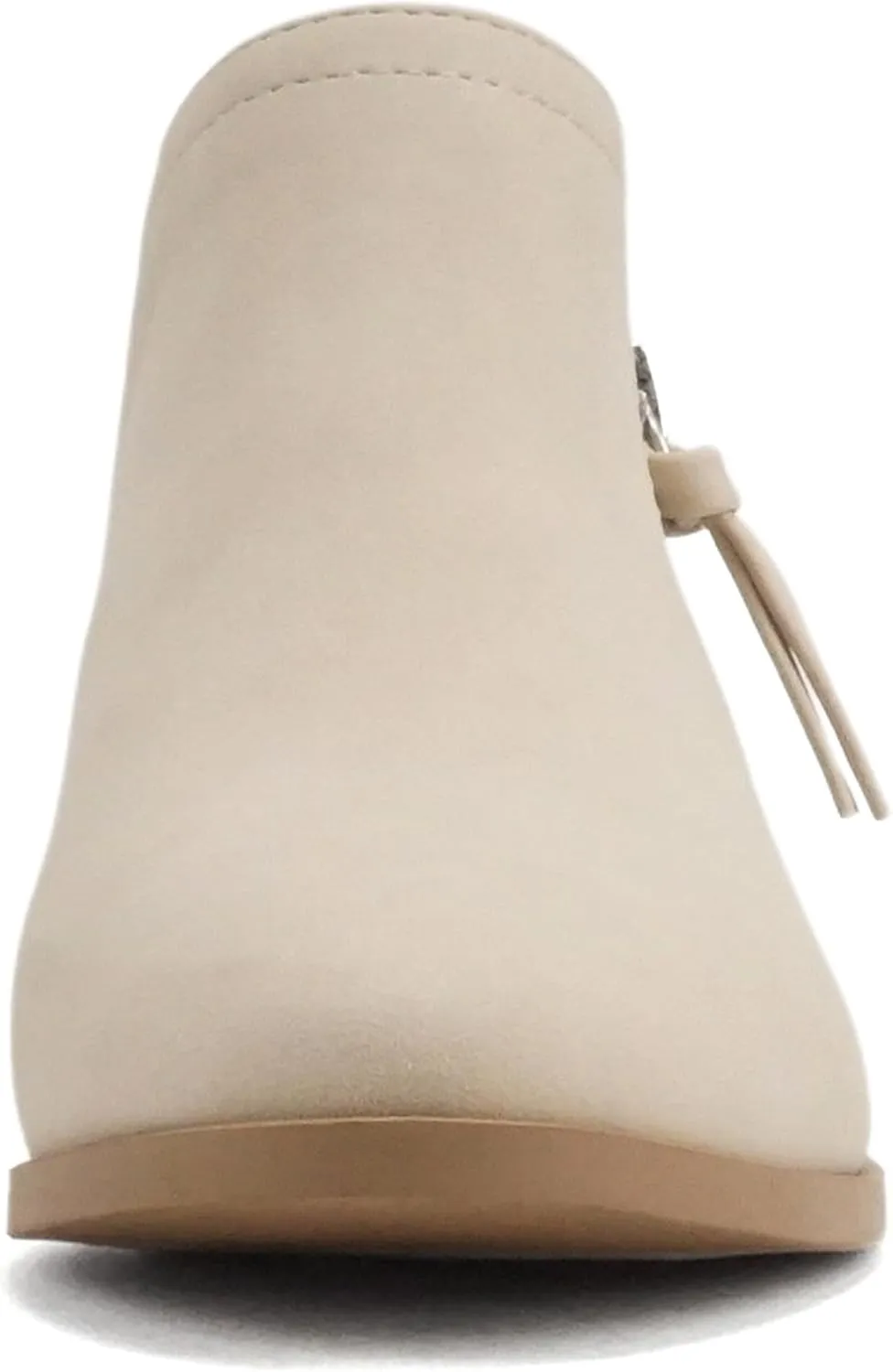Soda ZAYNE ~ Women Round Toe Elastic Side Gore Side Zipper Pull Tab Low Heel Ankle Boot Bootie